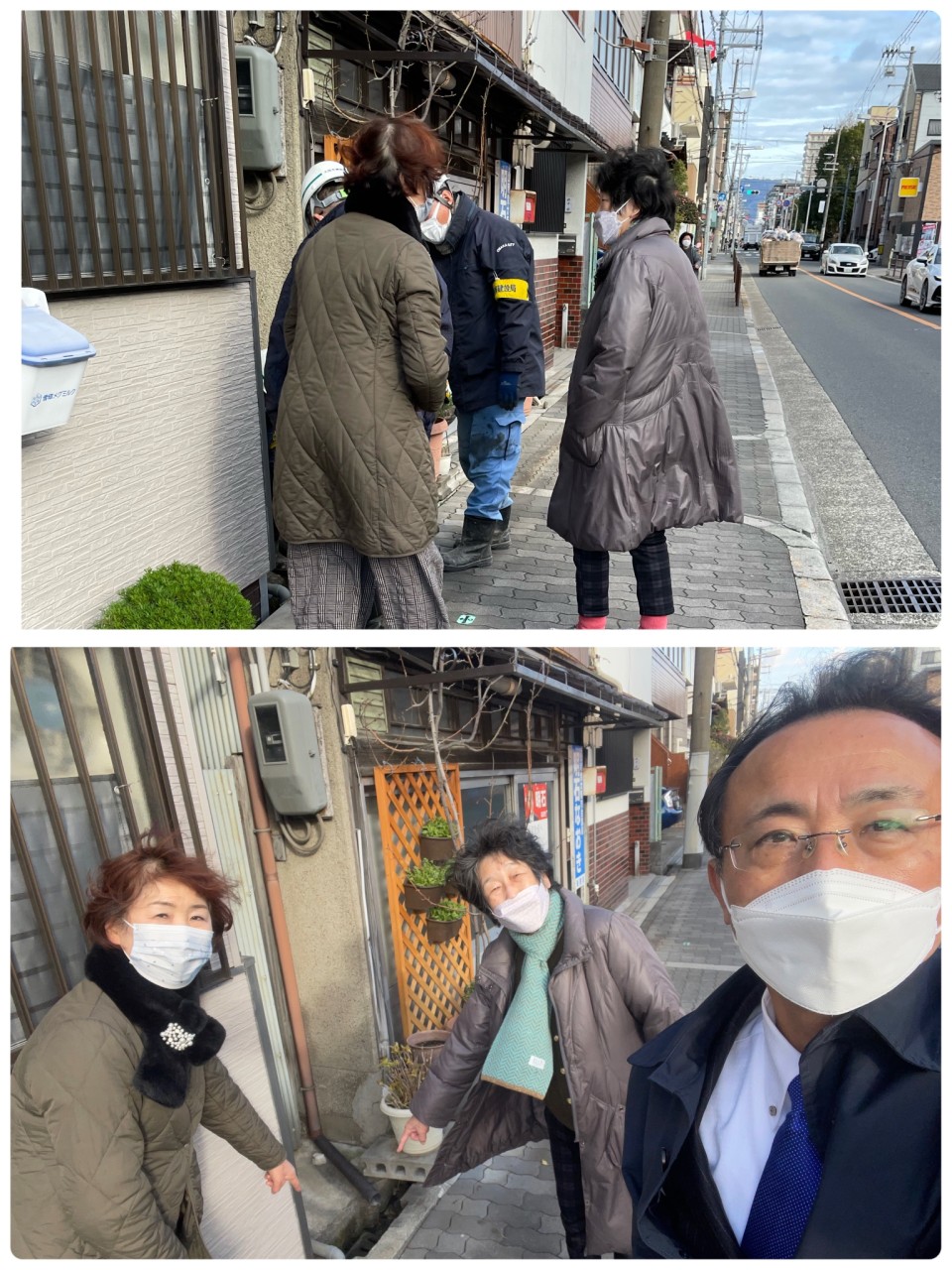 No.562 東中浜地域の幹線道路で民地の境界ブロックが倒れてきている